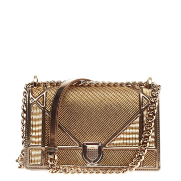 Christian Dior Diorama Flap Bag Beaded Leather Small