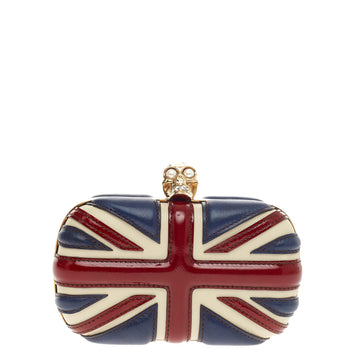 Alexander McQueen Britannia Skull Box Clutch Patent Small