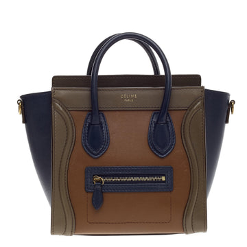 Celine Tricolor Luggage Leather Nano