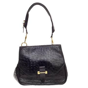 Tom Ford Buckle Shoulder Bag Ostrich Medium