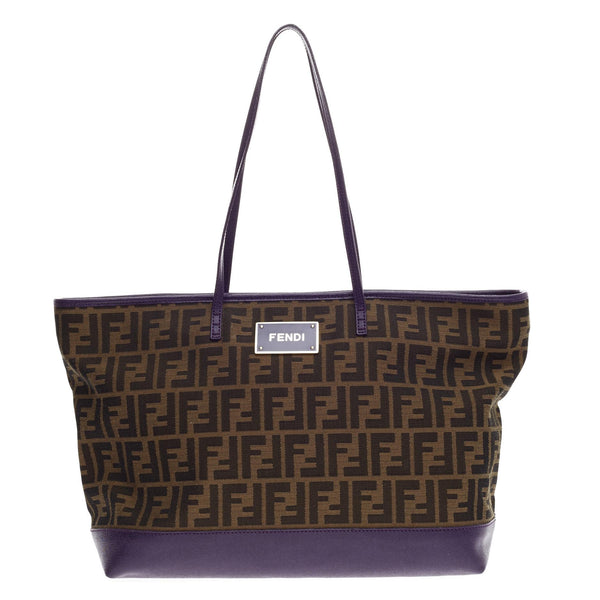 Buy Fendi Roll Tote Zucca Canvas and Leather Large Purple 506001