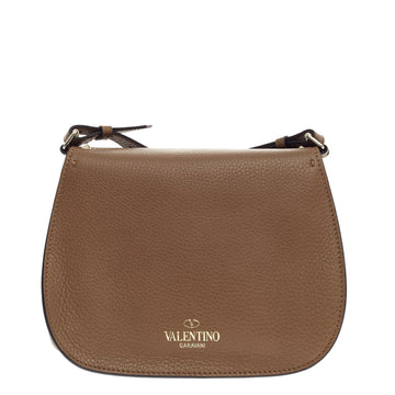 Valentino Band Rockstud Round Messenger Grained Leather