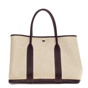 Hermes Garden Party Tote Toile and Leather MM