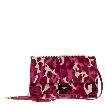 Jimmy Choo Rebel Soft Shoulder Bag Printed Pony Hair Medium
