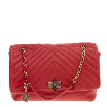 Lanvin Happy Shoulder Bag Quilted Leather Large