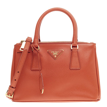 Prada Double Zip Lux Tote Saffiano Leather Mini