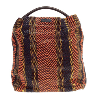Burberry Vibrant Duffle Woven Leather and Cotton