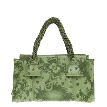 Bottega Veneta Braided Handle Tote Printed Python Medium