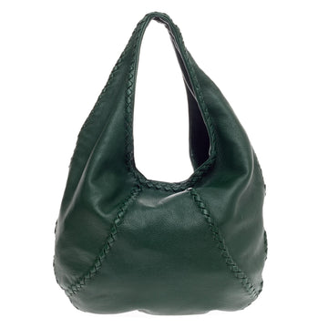 Bottega Veneta Baseball Hobo Leather with Intrecciato Detail Medium