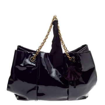 Lanvin Pleated Tote Patent Large