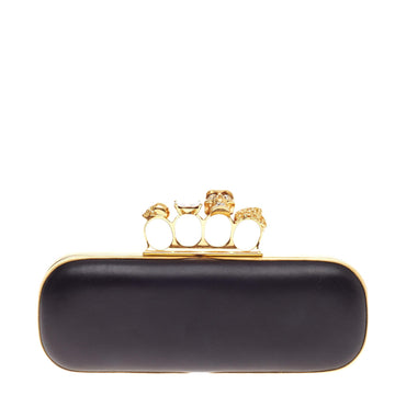 Alexander McQueen Knuckle Box Clutch Leather Long