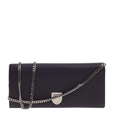 Christian Dior Diorama Chain Clutch Pleated Leather