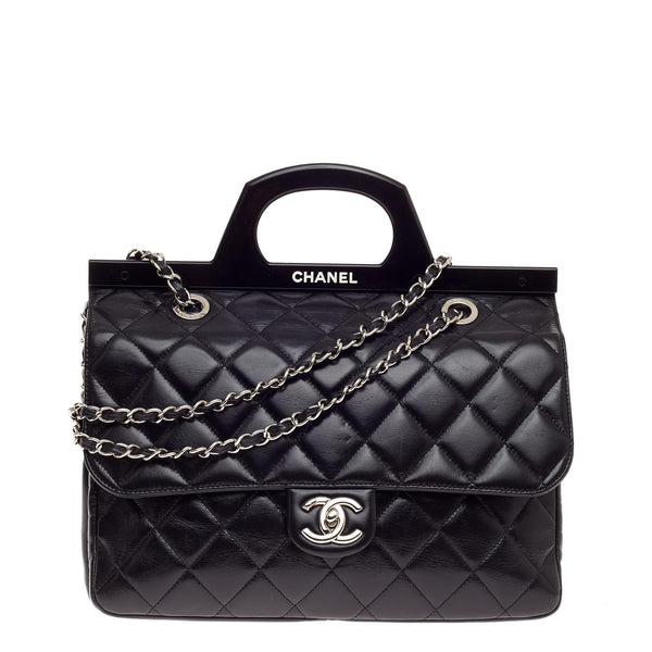 CC Delivery Tote Quilted Glazed Calfskin Small