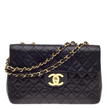 Chanel Vintage Classic Single Flap Quilted Lambskin Maxi