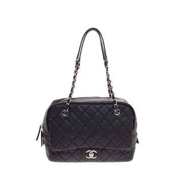 Chanel Camera Case Flap Bag Quilted Caviar Large