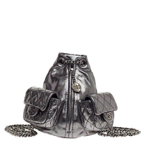 chanel vintage backpack mini Chanel Backpack Is Back Metallic Leather Mini 5072