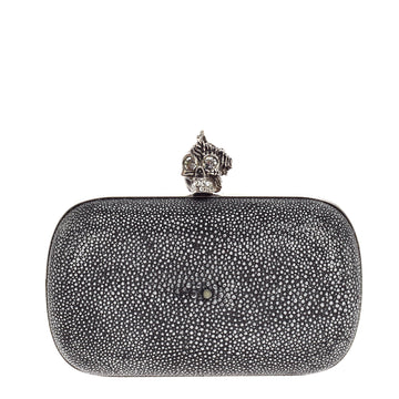 Alexander McQueen Skull Box Clutch Stingray Small
