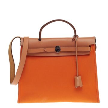 Hermes Herbag Zip Leather and Toile 31