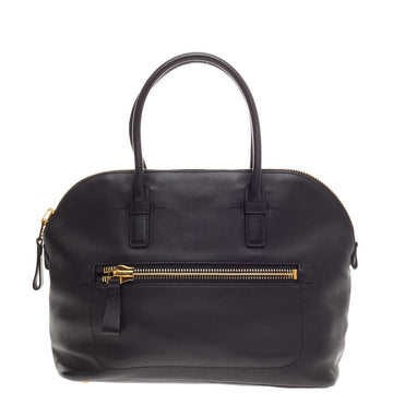 Tom Ford Front Zip Pocket Tote Leather Large