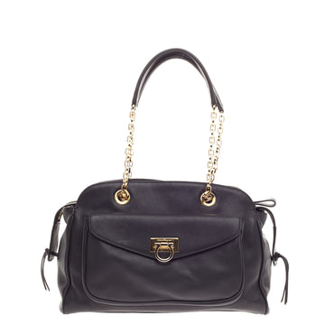 Salvatore Ferragamo A-Line Convertible Satchel Leather Medium
