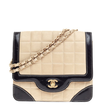 Chanel Square Quilt Flap Bag Lambskin and Patent