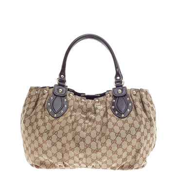 Gucci Pelham Tote Studded GG Canvas Medium
