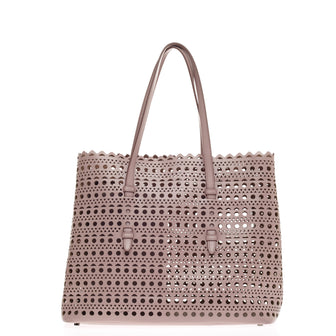 Alaia Open Tote Laser Cut Leather Large