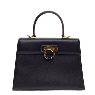 Salvatore Ferragamo Convertible Top Handle Bag Leather