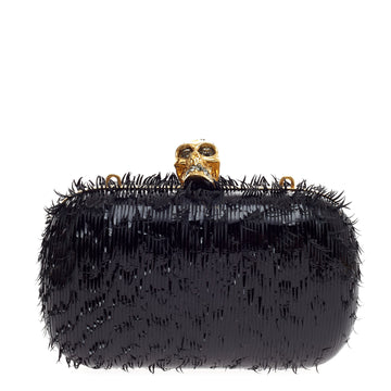 Alexander McQueen Skull Box Clutch Splinter Patent Small