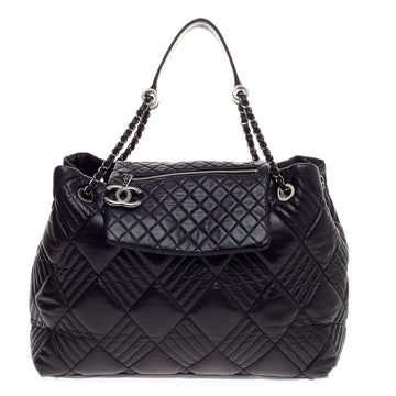 Chanel In and Out Flap Tote Quilted Lambskin Large