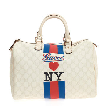 Gucci Gucci Loves NY Boston GG Coated Canvas Medium