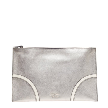 Prada Hand Strap Clutch Saffiano Leather Medium