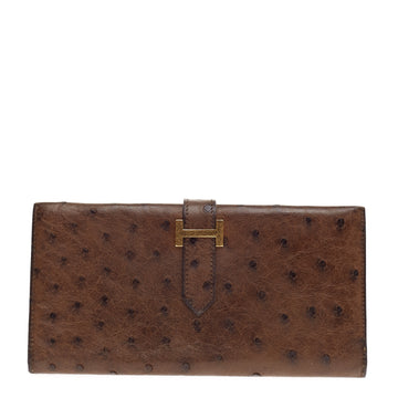 Hermes Bearn Wallet Ostrich Long