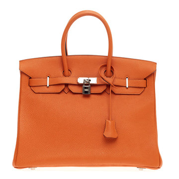 Hermes Birkin Orange Togo with Palladium Hardware 35