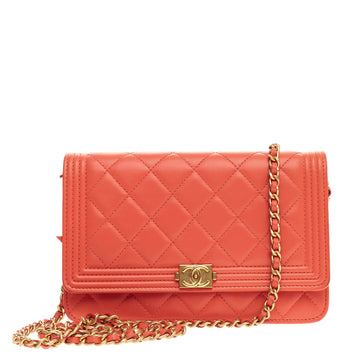 Chanel Boy Wallet On Chain Quilted Lambskin