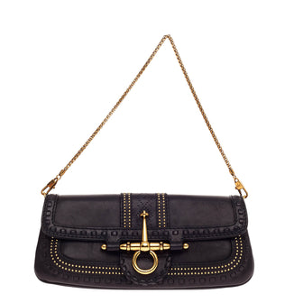 Gucci Snaffle Bit Convertible Clutch Leather