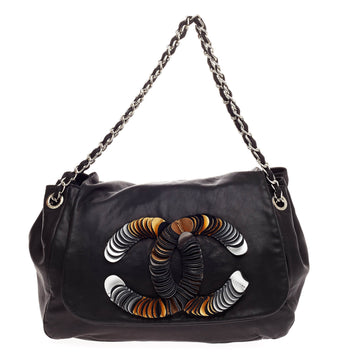 Chanel CC Disc Accordion Flap Lambskin