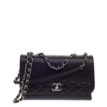 Chanel Half Quilt Chain Flap Lambskin Medium