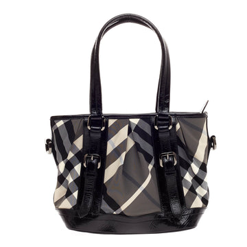 Burberry Lowry Convertible Tote Beat Check Nylon Medium
