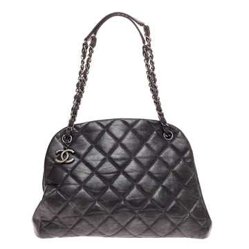 Chanel Just Mademoiselle Quilted Aged Calfskin Large