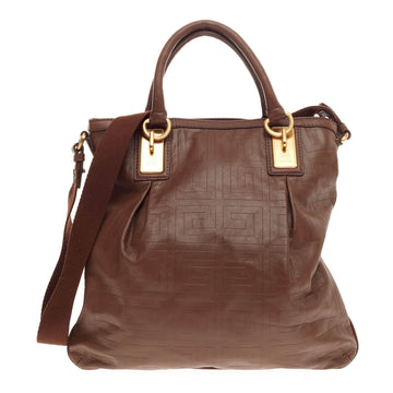 Givenchy Pleated Convertible Tote Embossed Leather Large