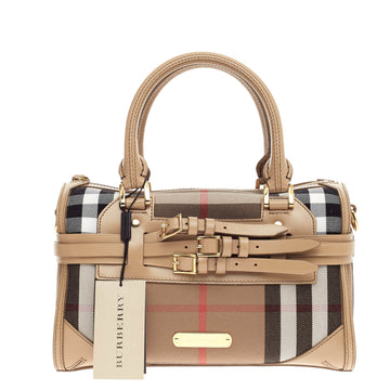Burberry Bridle Chester Convertible Bowler House Check Canvas Medium