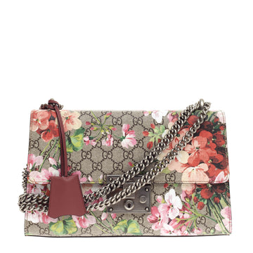 Gucci Padlock Shoulder Bag Blooms Print GG Coated Canvas Medium