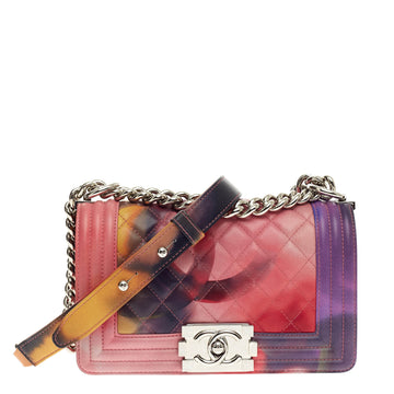 Chanel Limited Edition Flower Power Boy Flap Quilted Lambskin Small