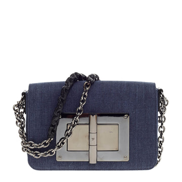 Tom Ford Natalia Chain Shoulder Bag Denim Medium