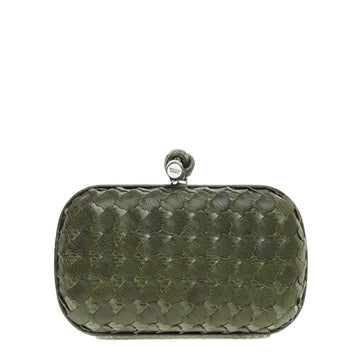 Bottega Veneta Box Knot Clutch Leather and Snakeskin