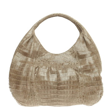 Nancy Gonzalez Ruffle Pocket Hobo Crocodile