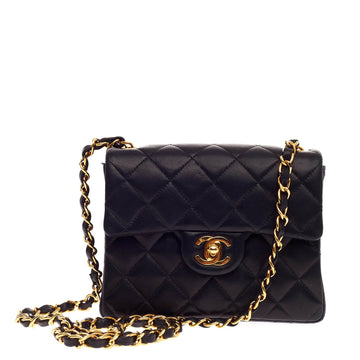 Chanel Vintage Square Classic Single Flap Quilted Leather Mini