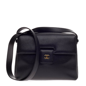 Chanel Vintage Square CC Flap Bag Caviar Small