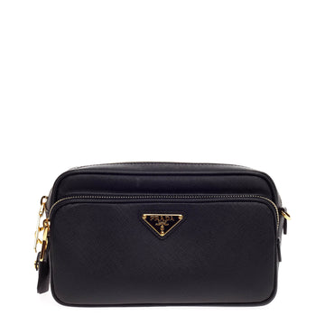 Prada Double Zip Crossbody Saffiano Leather Small